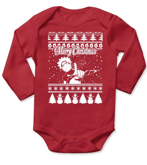 Naruto Ugly Christmas Sweater T-Shirt Long Sleeve Baby One-Piece