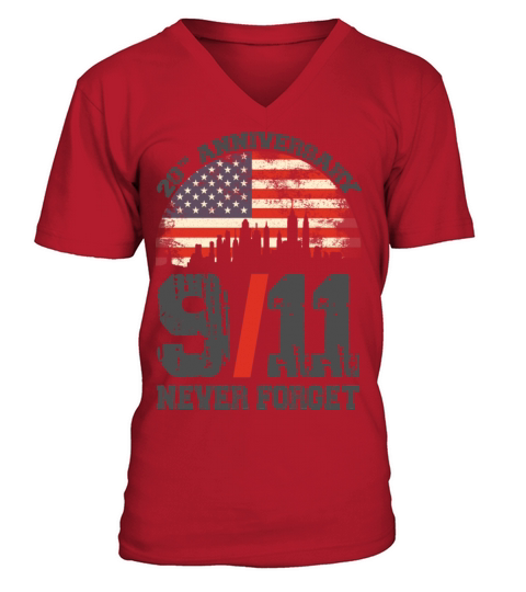 Never Forget 9 11 20 Anniversary Patriot Day 2021 Men's V-Neck T-shirt