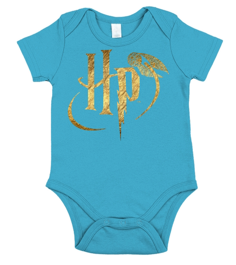 Harry Potter Logo Gold Short Sleeve Baby One-Piece