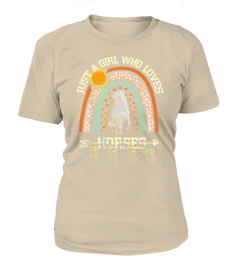 Just A Girl Loves Horses Rainbow Boho Horse Lover Women's T-Shirt