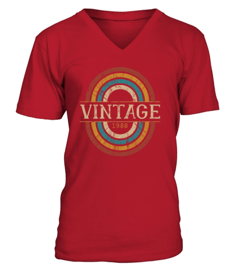 1980 birthday vintage shirt - gift idea retro Men's V-Neck T-shirt