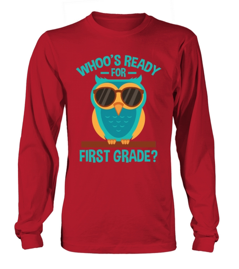 Back To School Ready For First Grade Smart Owl Men's Long Sleeve