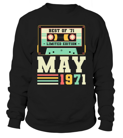 50th Birthday May Gift Vintage 1971 50 Years Men's Sweatshirt