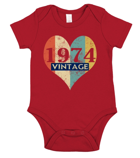Vintage 1974 Retro Short Sleeve Baby One-Piece