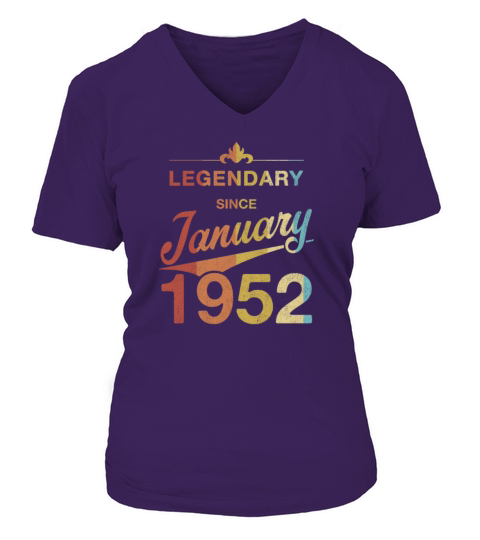 70th Birthday 70 Year Old Born January 1952 Gift Women's V-Neck T-shirt