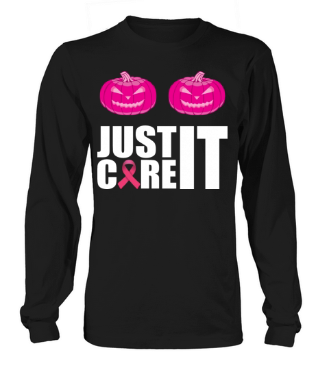 just cure it Pink pumpkin Breast Cancer Halloween Women's Long Sleeve