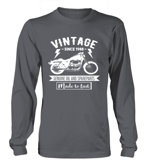 Vintage Since 1988 - Made To Last - Motorcycle Bik Men's Long Sleeve