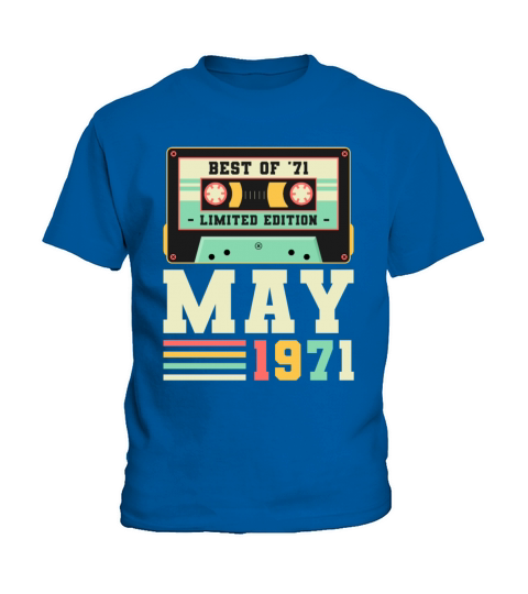 50th Birthday May Gift Vintage 1971 50 Years Kids T-Shirt