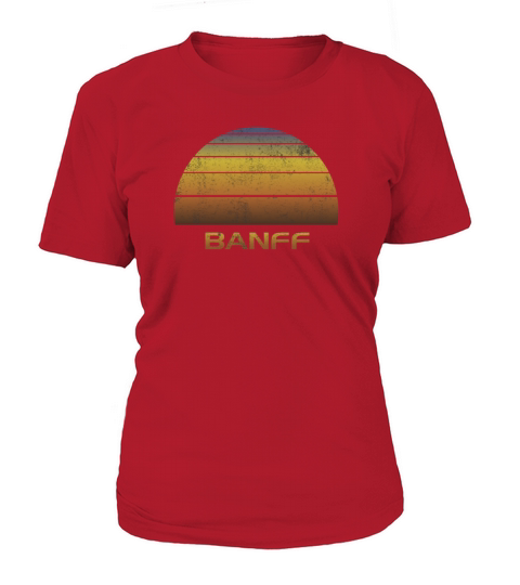 Vintage Banff Canada Souvenir Sunset Graphic Print Women's T-Shirt