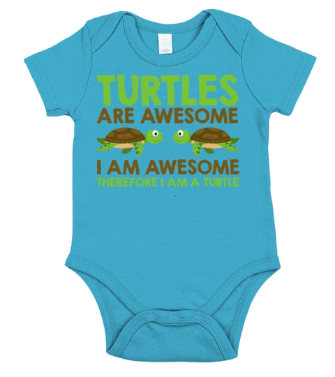 Turtles Are Awesome funny Turtle Lover Gift Short Sleeve Baby One-Piece