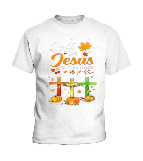 Fall For Jesus He Never Leaves Costume Christian Kids T-Shirt