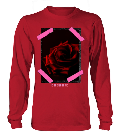 "Organic Rose" Leather Patch Effect Graphic Design Long sleeved Unisex