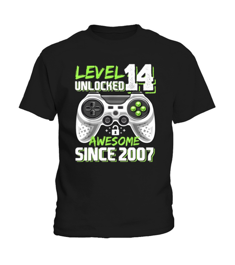 Level 14 Unlocked Awesome 2007 Video Game T Shirt Kids T-Shirt