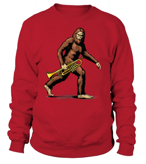 Bigfoot playing a trumpet Musical Lover Ape Funny Women's Sweatshirt