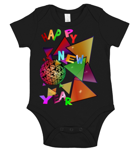 Exploding New Years Ball Short Sleeve Baby One-Piece