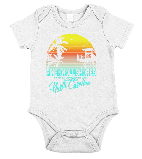 pine knoll shores North Carolina beach shirt Short Sleeve Baby One-Piece