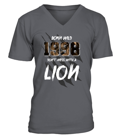 Born Wild 1998 Vintage 1998 24th Birthday Lions Men's V-Neck T-shirt