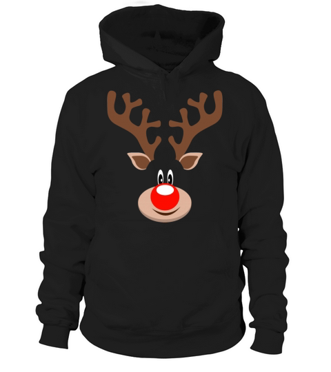 Cute Reindeer Rudolph Moose Antler Christmas Xmas Women's Hoodie