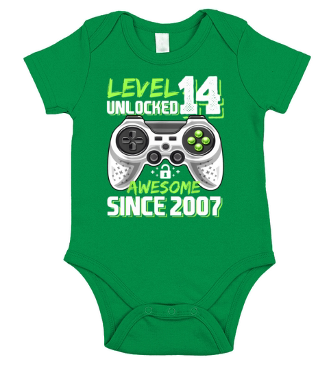 Level 14 Unlocked Awesome 2007 Video Game T Shirt Short Sleeve Baby One-Piece