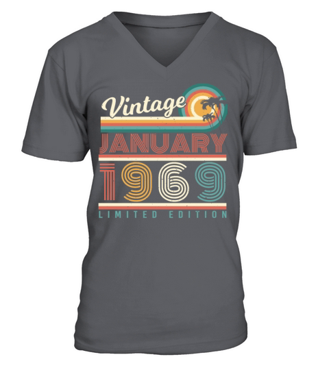 1969 Limited In January Vintage Men's V-Neck T-shirt