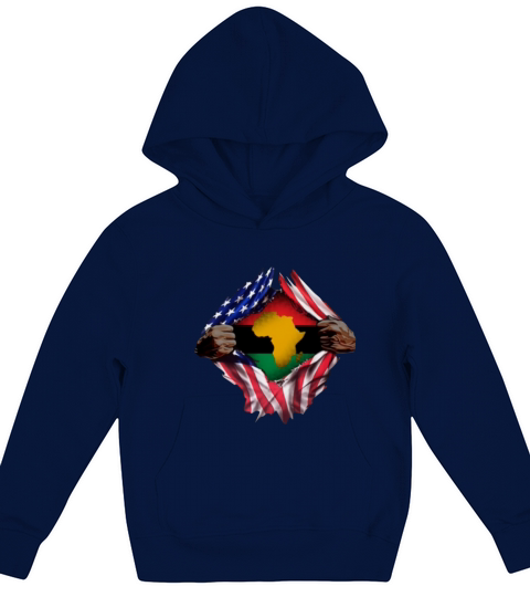 Pan-Africanism Blood Inside Me South African American Flag shirt Kids Hoodie