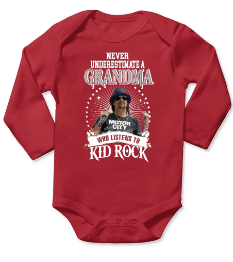Grandma Who Listens To Kid Rock Long Sleeve Baby One-Piece