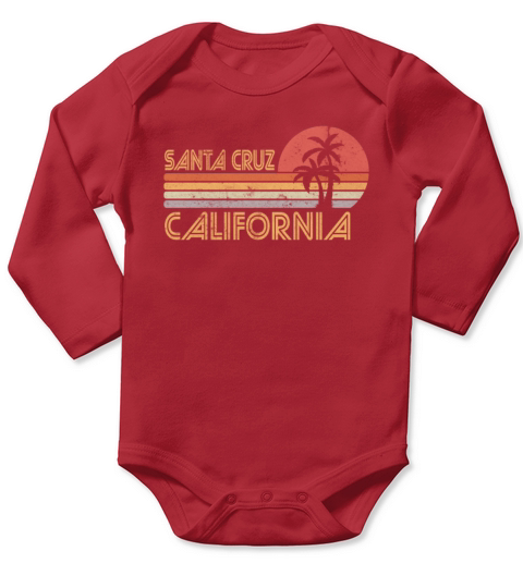 Santa Cruz California Sunset 70s 80s Long Sleeve Baby One-Piece