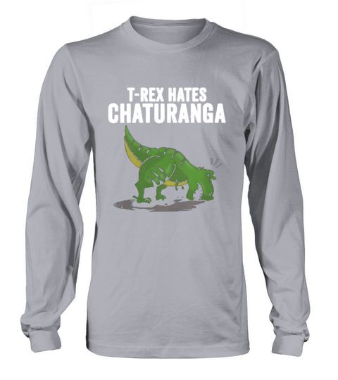 Womens TRex Hates Chaturanga Dinosaur Yoga Long sleeved Unisex