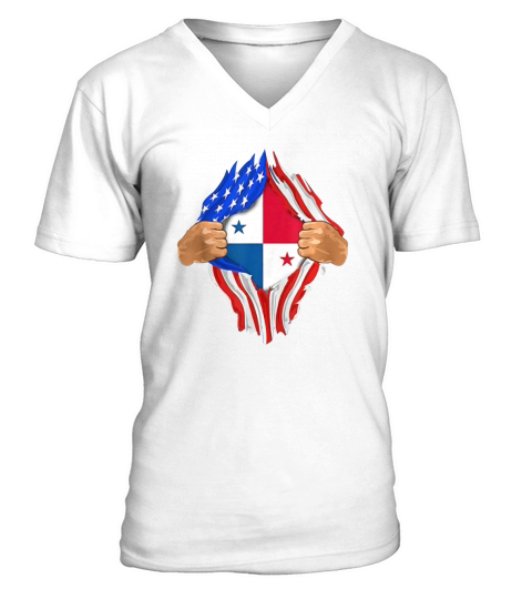 Panamanian Blood Inside Me   Panama Flag Gift V-Neck T-shirt
