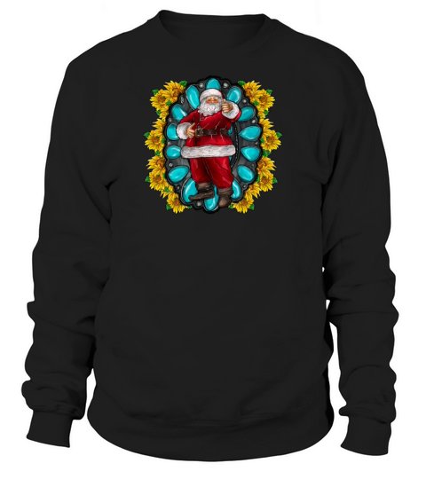 Turquoise sunflower santa Women's Sweatshirt
