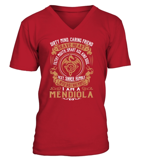 MENDIOLA Brave Heart Dragon Name Shirts V-Neck T-shirt