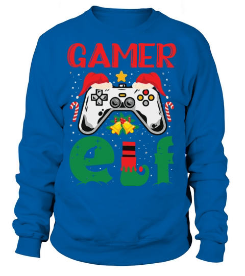 Gamer Elf Controller Kidsns Gaming Xmas Women's Sweatshirt
