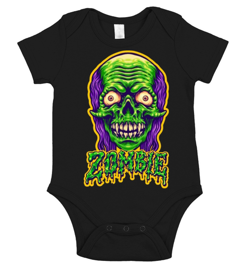 Zombie Head Short Sleeve Baby One-Piece