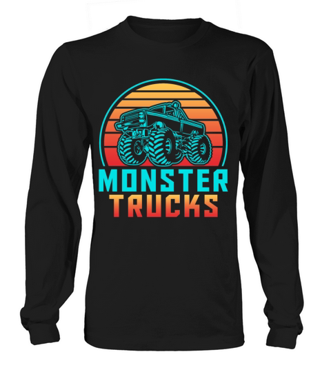 Retro Vintage Monster Trucks Men's Long Sleeve