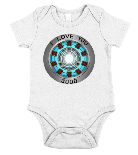 I Love You 3000 times heart Tony Stark Short Sleeve Baby One-Piece