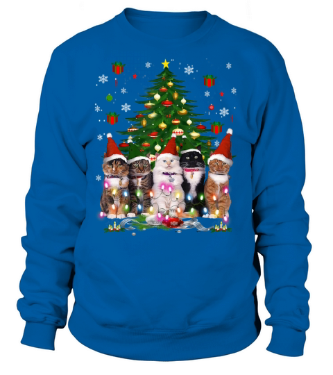 Cat Christmas Funny Shirt Meowy Christmas Tree Cat Women's Sweatshirt
