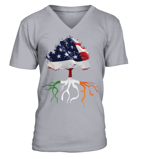 USA Irish Roots American Irish Flag Rooted Shirts Men's V-Neck T-shirt