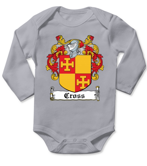 Cross Coat of Arms Irish Family Crests - Coffee Mug (colored) Long Sleeve Baby One-Piece