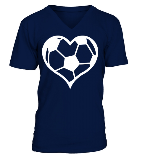 Heart soccer Men's V-Neck T-shirt