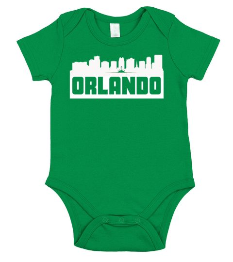 Orlando Florida Skyline Silhouette Short Sleeve Baby One-Piece