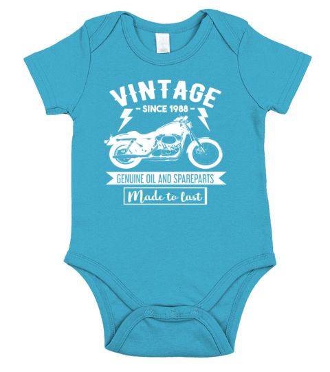 Vintage Since 1988 - Made To Last - Motorcycle Bik Short Sleeve Baby One-Piece