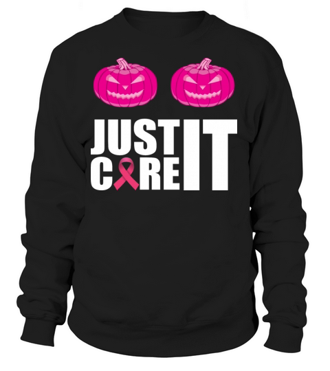 just cure it Pink pumpkin Breast Cancer Halloween Women's Sweatshirt