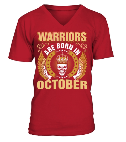 Warriors Are Born In October Men's V-Neck T-shirt
