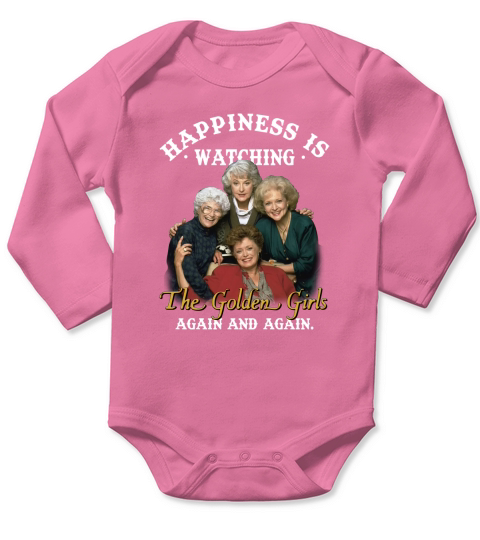 Happiness is watching the Golden Girls again and again Long Sleeve Baby One-Piece