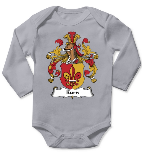 Kurn Family Crest German Family Crests Long Sleeve Baby One-Piece