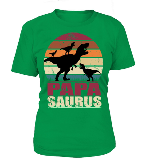 Papasaurus Dinosaur Triplets Father Trex Dino Papa Women's T-Shirt