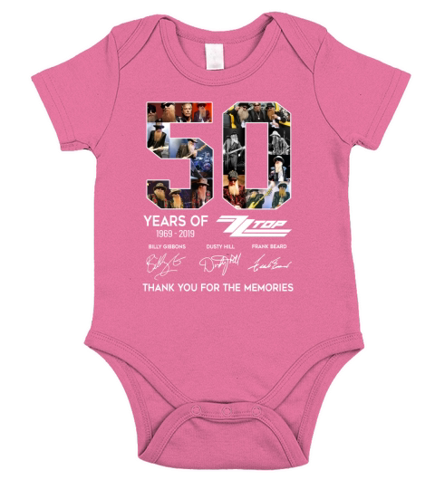50 Years of Zz Top Thank You For The Memories Signatures shirt Short Sleeve Baby One-Piece
