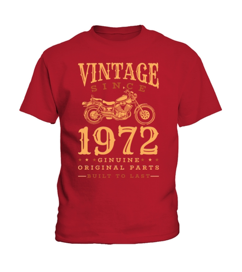 1972 Vintage born Motorcycle Birthday gift idea Kids T-Shirt
