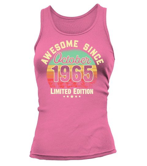 October 1965 56th Year Old Birthday Gift Retro Women's Tank Top