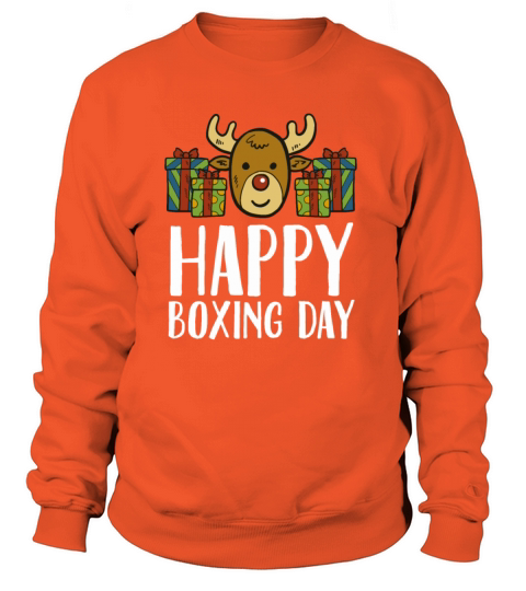 Merry Christmas Happy Boxing Day Reindeer Presents Christmas Box Women's Sweatshirt